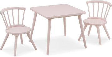 Delta Children Windsor Kids Wood Table Chair Set Blush Pink